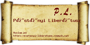 Pöstényi Liberátusz névjegykártya